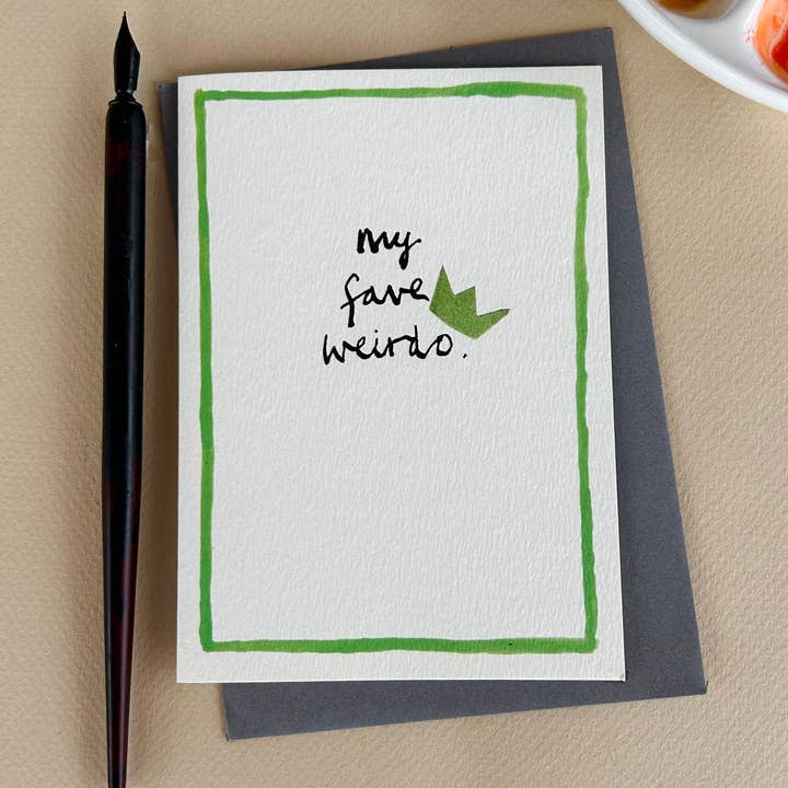 ' My Fave Weirdo ' Greetings Card FP3655 for wholesale by Poet and Painter