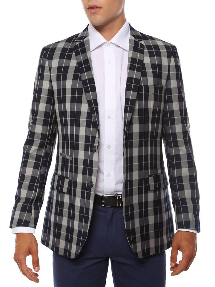 Preston Plaid Check Slim Fit Herrkavaj för wholesale av Ferrecci