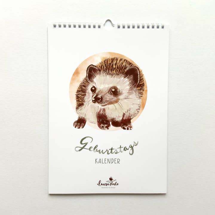 Dyr fødselsdagskalender evigvarende A4 naturpapir for engroshandel hos Laura&Lou