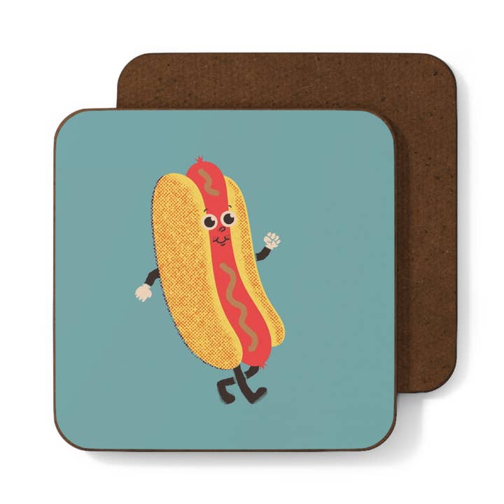 Coaster – Retro Hot Dog Mascot for wholesale by Betiobca