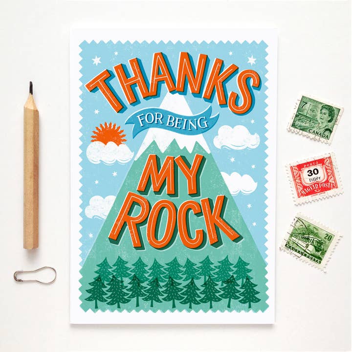 Alexandra Snowdon - Wholesale Thank You Card - Thanks For Being My Rock Card