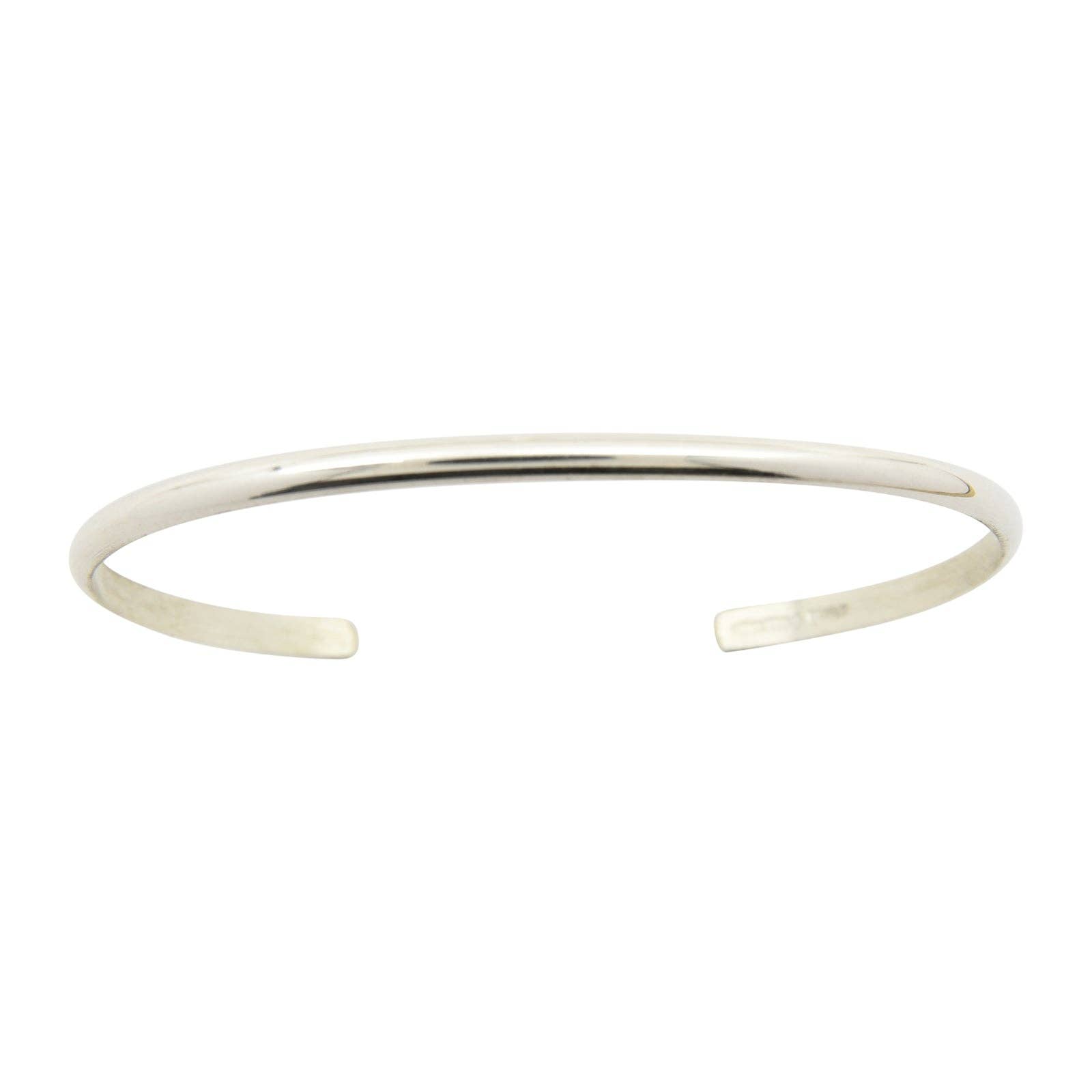 Select Lines - Wholesale Cuff Bracelet - Elaine Tahe Sterling Silver Navajo Half Round Plain 3mm Bracelet0
