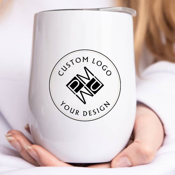 Gobelet à vin isotherme avec logo personnalisé | 12 oz. pour la vente par Press and Merch