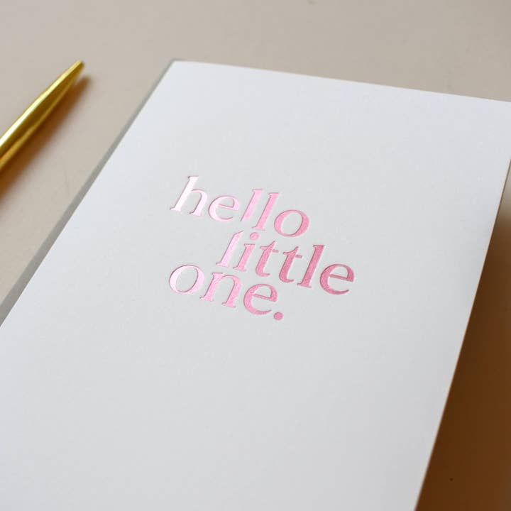 Jennifer Tune - Wholesale Baby Card - Hello Little One, Foil New Baby Greetings Card7