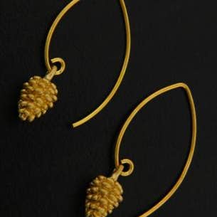 Sosie Designs - Wholesale Dangle Earrings - Gold Marquis Pine Cone Earrings0