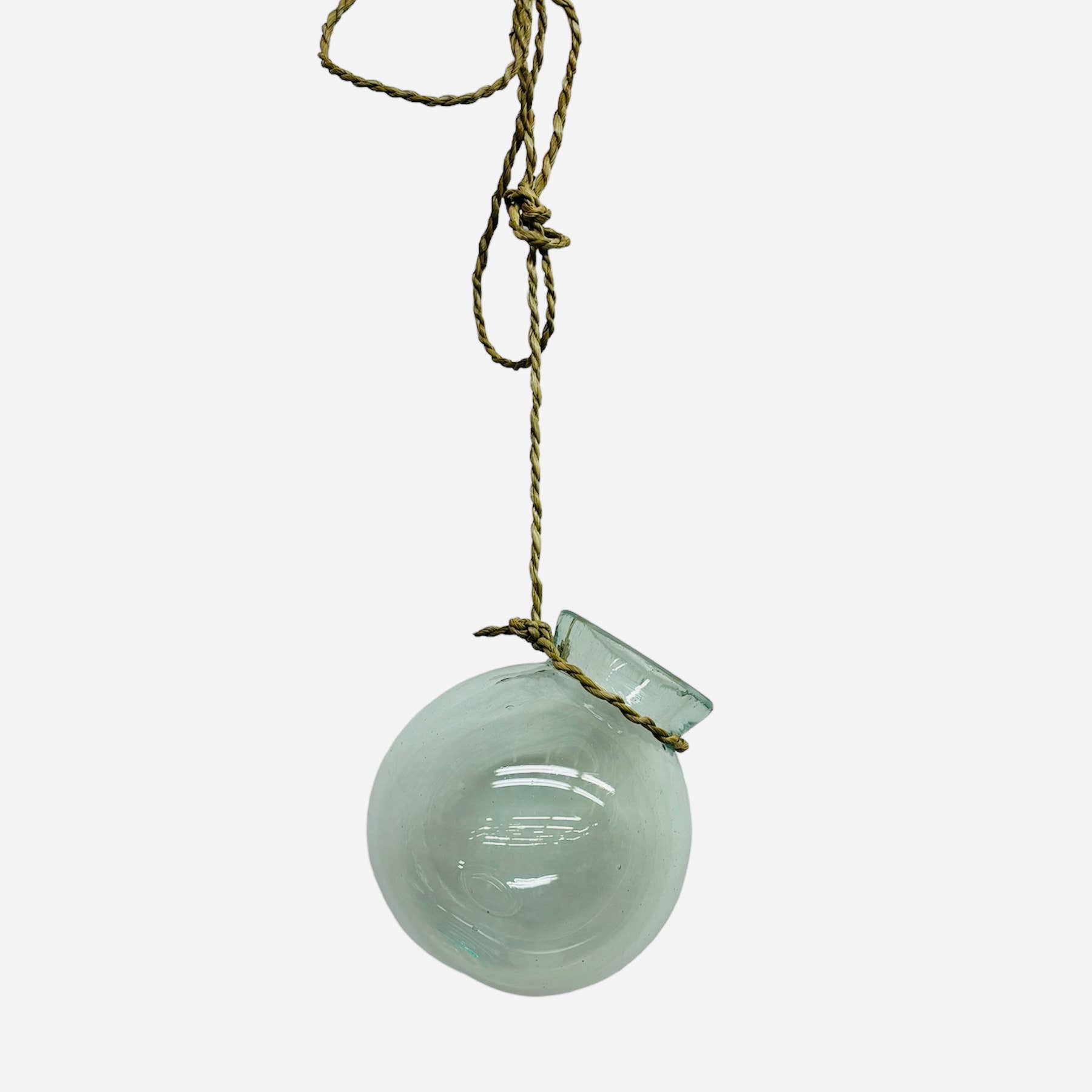 Asia West - Wholesale Hanging Planter - Glass Vase/Round Pot -Hanging with Natural Twine (4/4/4")1