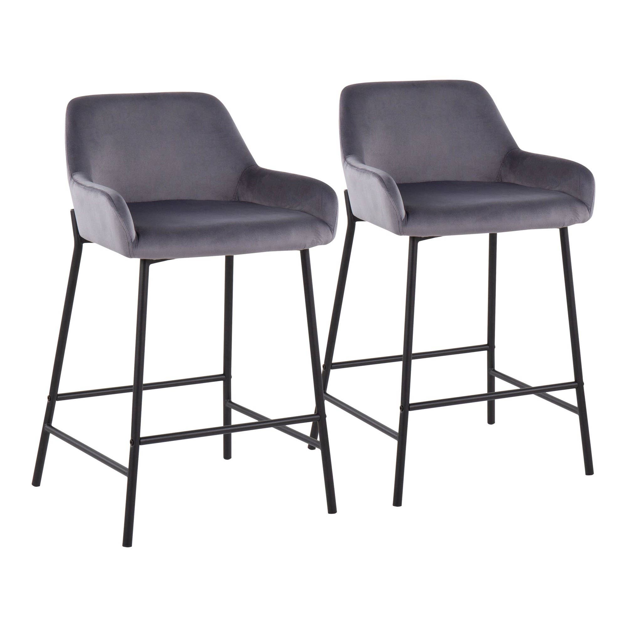LumiSource and Grandview Gallery - Wholesale Stool - Daniella 24" Fixed-Height Counter Stool BK - Set of 216