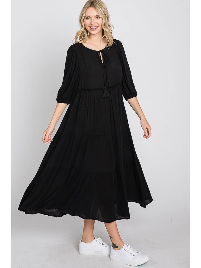 ELLEBORN – wholesale Klänning - Dam – Puff Sleeve Midi Klänning 3107D7