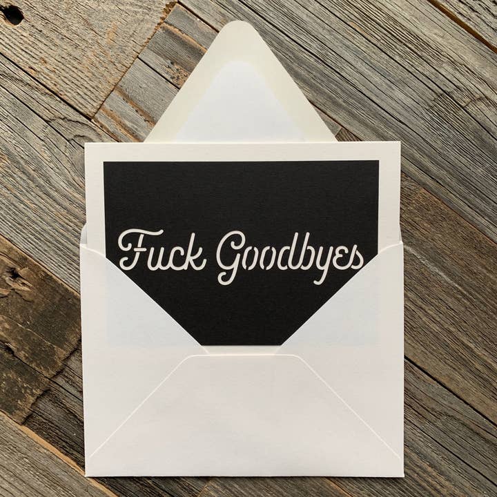 Louise Lauret - Wholesale Goodbye Card - Fuck Goodbyes, Farewell & Moving Greeting Card