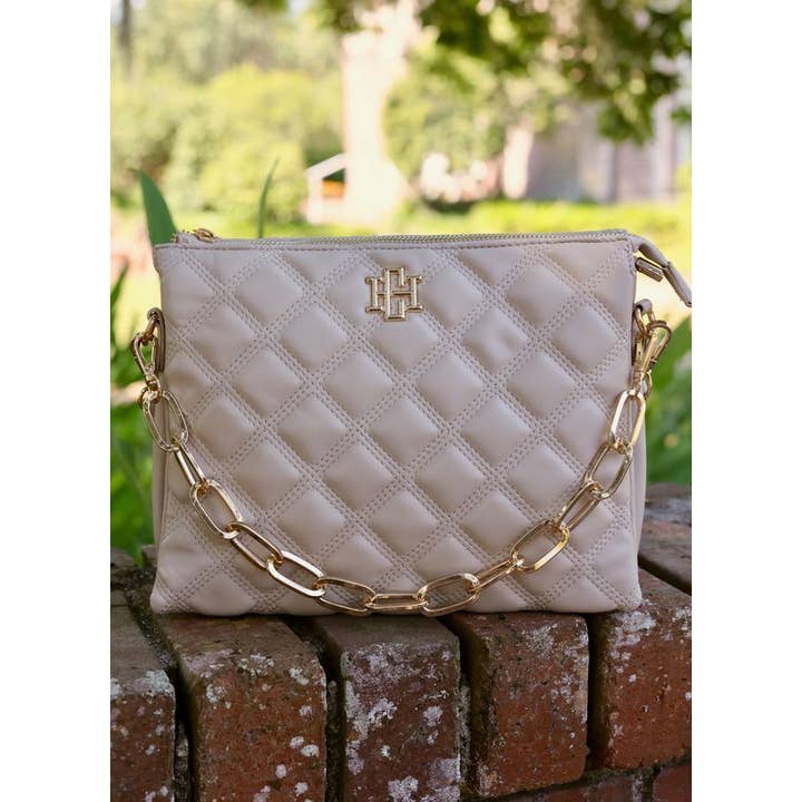 Caroline Hill - Wholesale Crossbody Bag - Women's - Ariana Crossbody NUDE QUILTED DQ