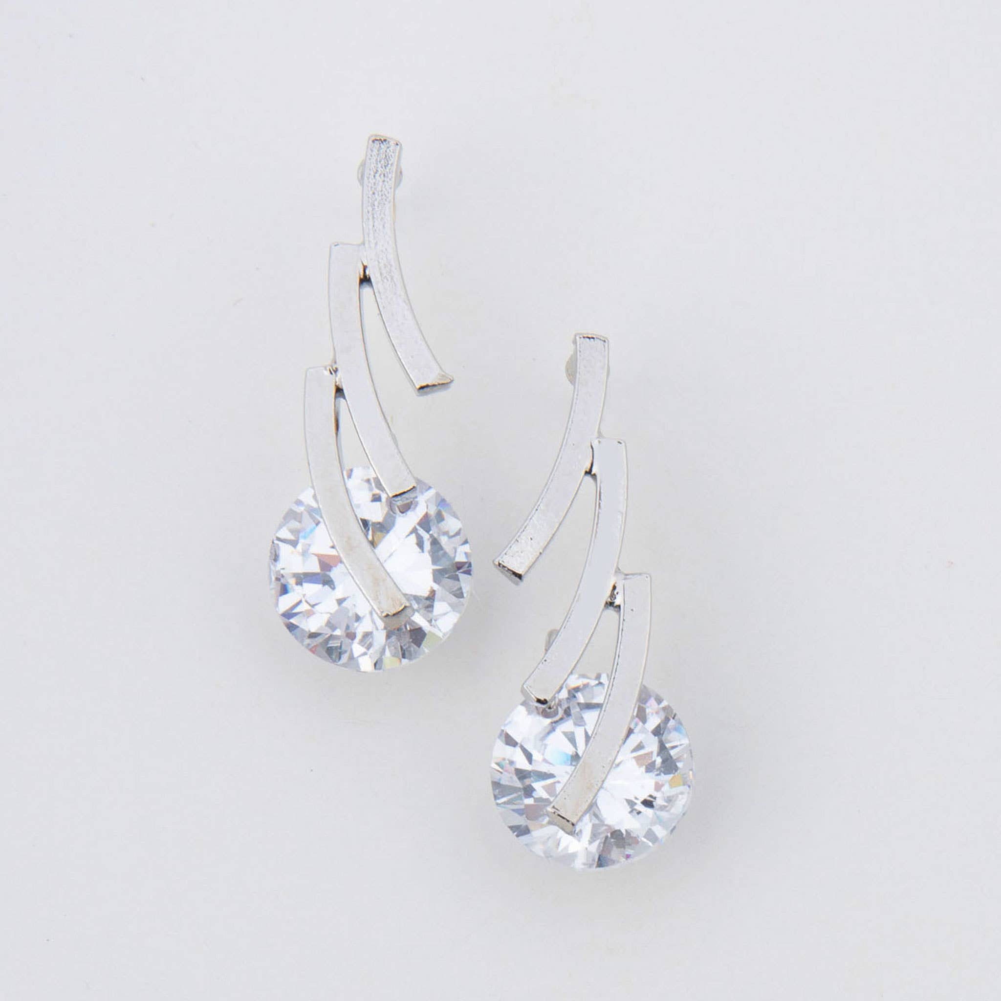 Howard's - Wholesale Dangle Earrings - Linked Bar Cubic Zirconia Dazzler Drop Earrings4