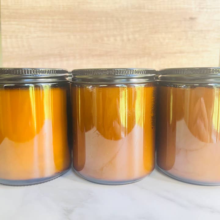 Wanderlust Scents Co. - Wholesale Jar/Filled Candle - Unbranded No Label Summer Scented Soy Candles Amber Jar6