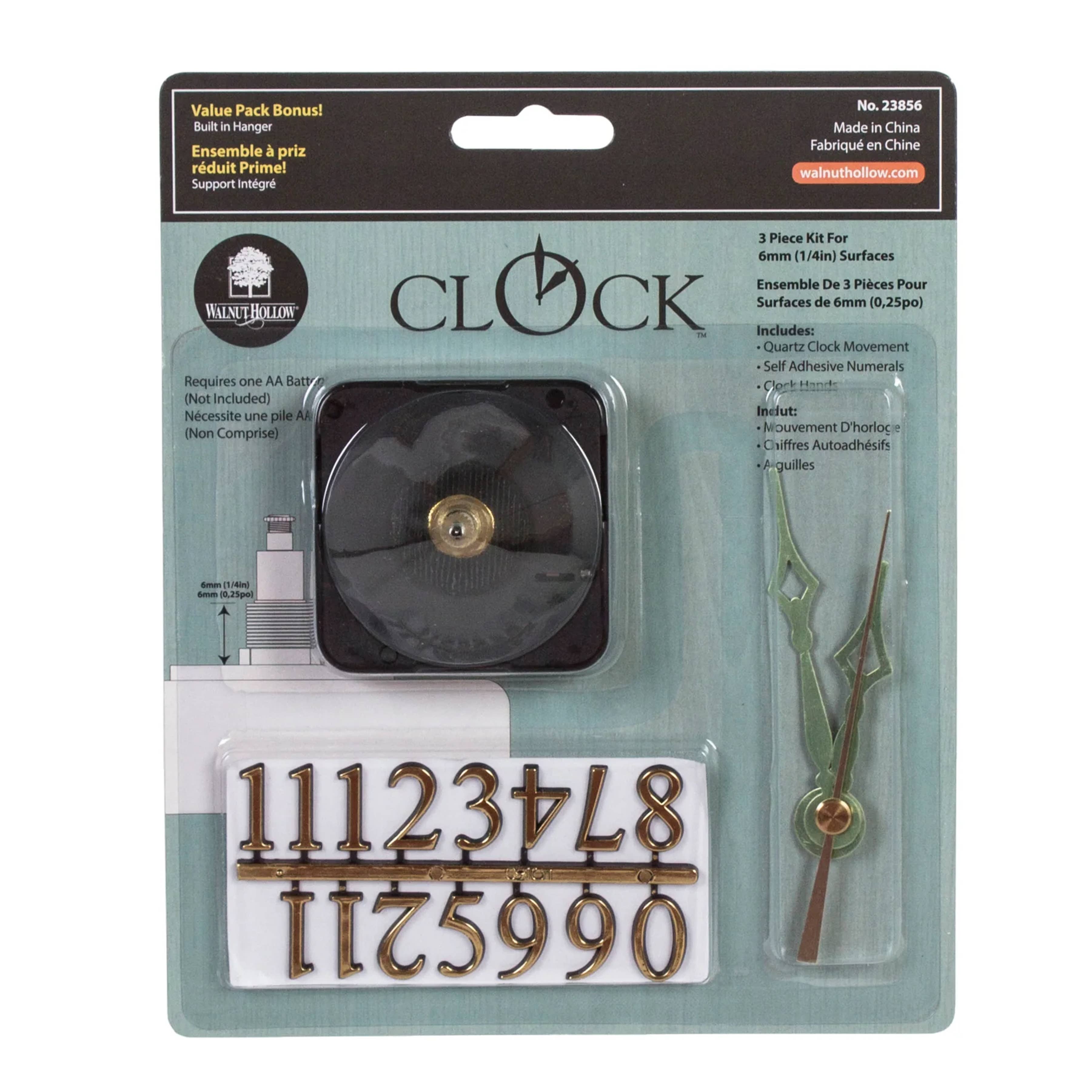 Foggy Bottom Woodworks LLC - Wholesale DIY Craft Kit - Clock Kit, 1/4" 3-PART  for Repairs Or Build your Own0