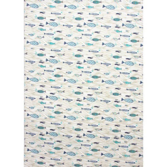 Theedoek Shoaling Fish, 71x51cm voor wholesale door Nauticalia