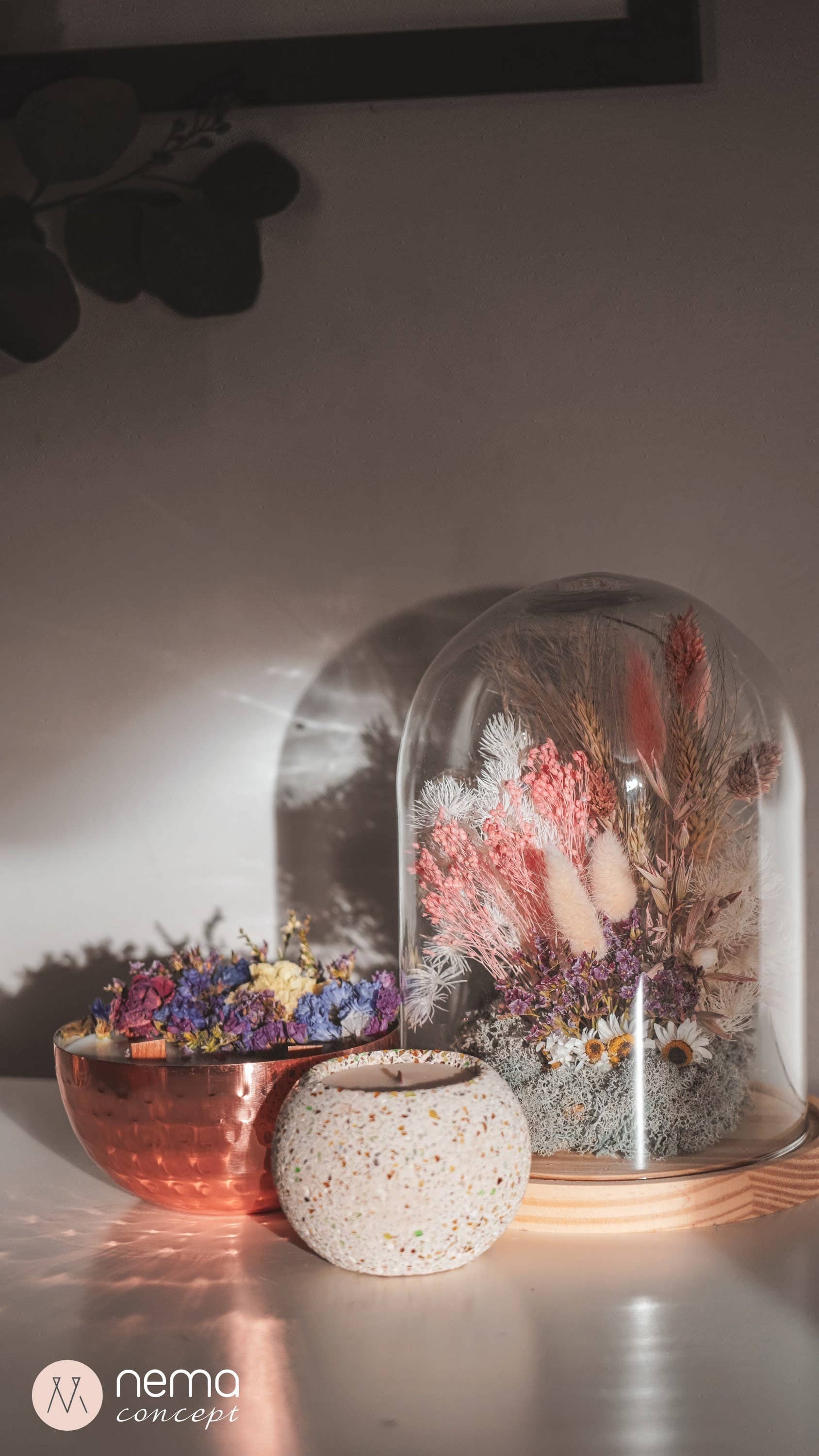 Nema Concept – wholesale Dried/pressed flowers – Dried Flowers Glass Dome | Glass Bell | Dried Flowers | Home Decor | Gift Ideas | Dried Flower Arrangements|Cloche| Rustic | Boho Decor..6