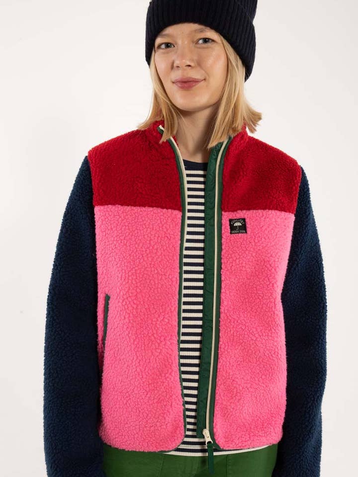 Danefae København - Wholesale Fleece - Women's - Danebirk Fleece Zip-Up Dark Red/Dark Navy/Spicy Pink/Dark Pine1