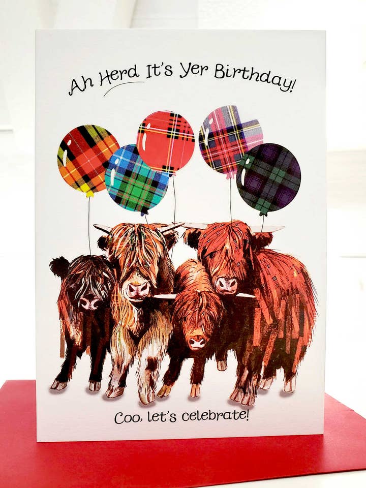 Ah Herd It's Yer Birthday Textured White Birthday Card for wholesale by Wee Wishes