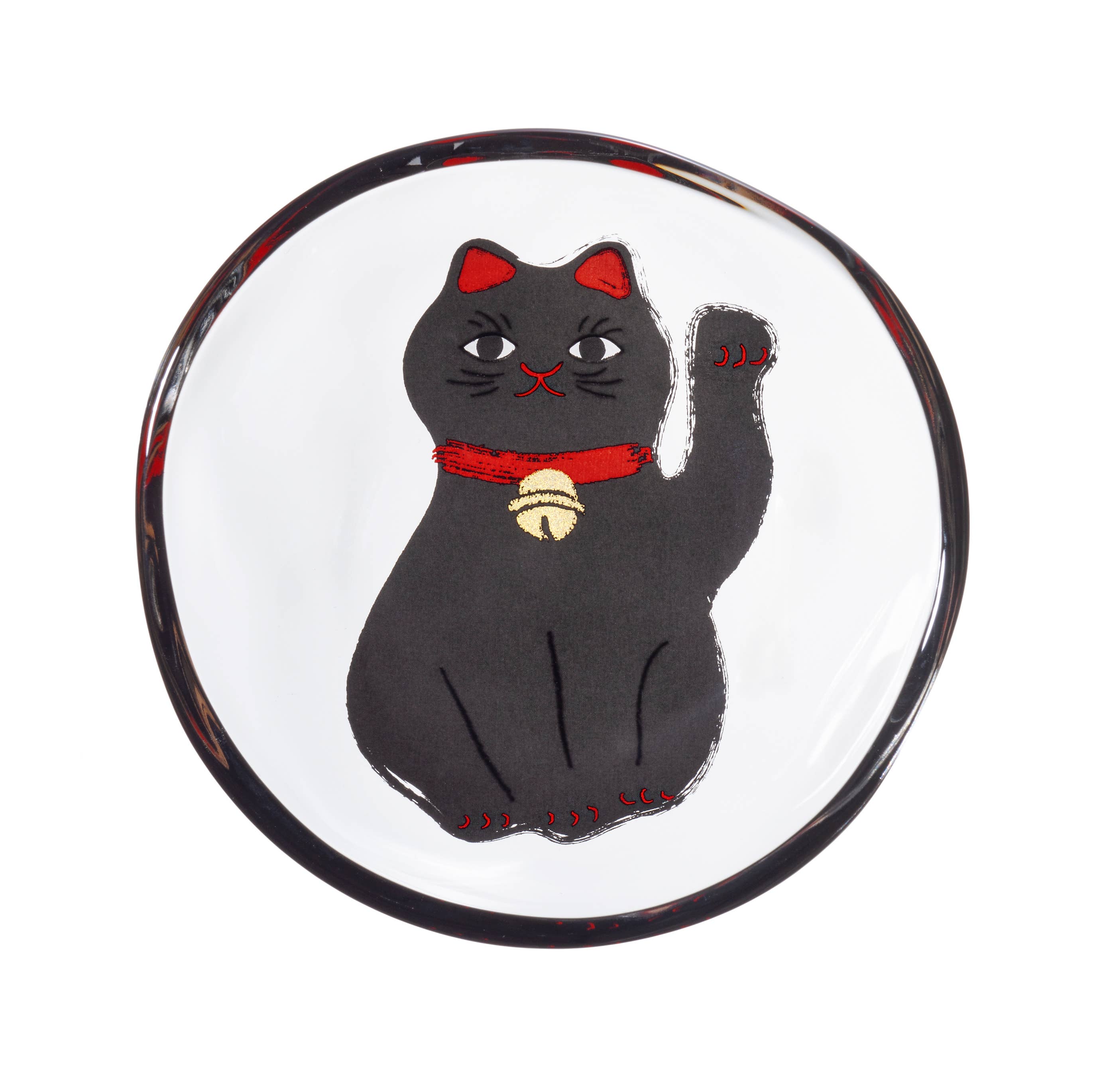ADERIA - Wholesale Decorative Plate/Dish/Bowl - Medeta Mono - Lucky Cat Mini Plate | 5 Pattern Options5