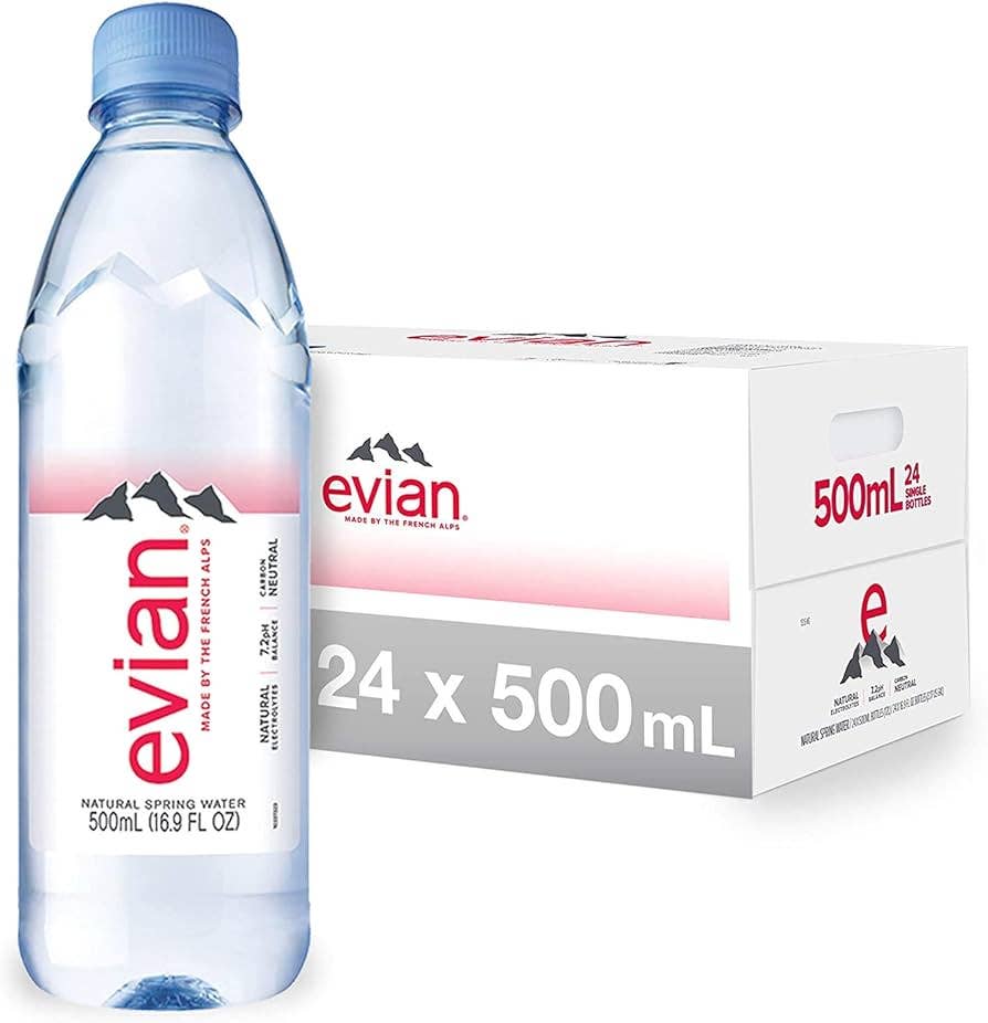 L&F Universal Goods - Wholesale Sparkling Water - Evian 24/500mL0