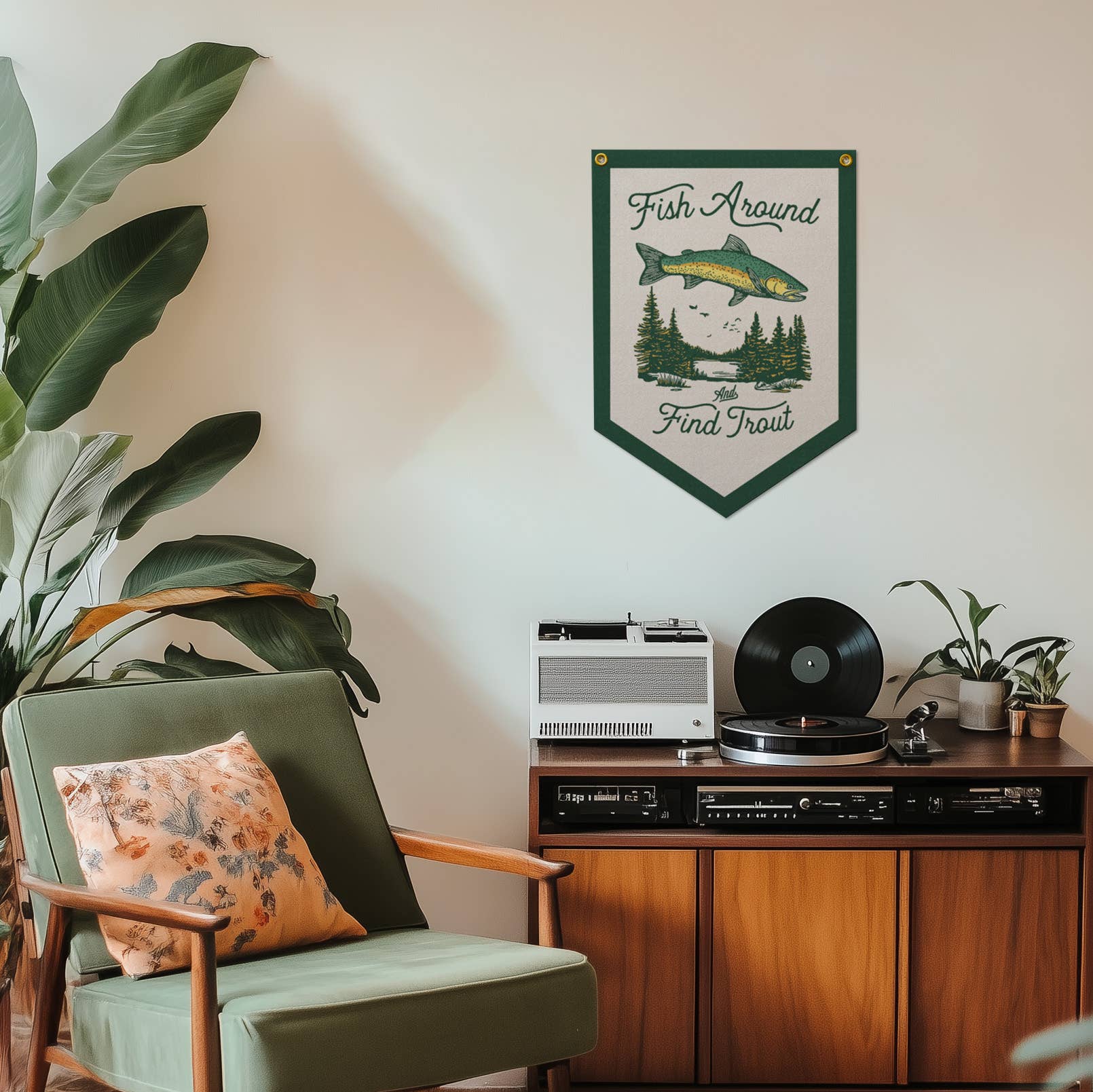 Benoit's Design Co. - Wholesale Sign - Fish Around And Find Trout Felt Camp Flag3