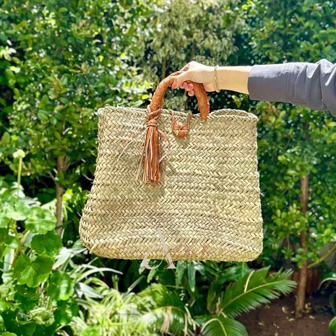 DarKech - Wholesale Top Handle Bag - Women's - Handwoven Straw French Basket Handbag  3