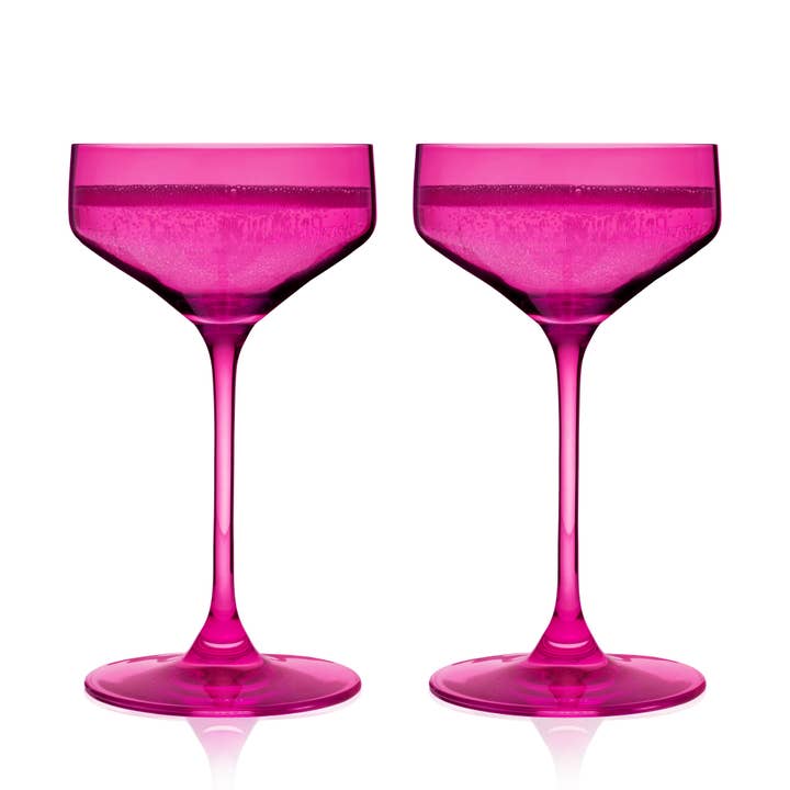 Reserve Nouveau European Crystal Coupes in Berry Set of 2 for wholesale by Viski