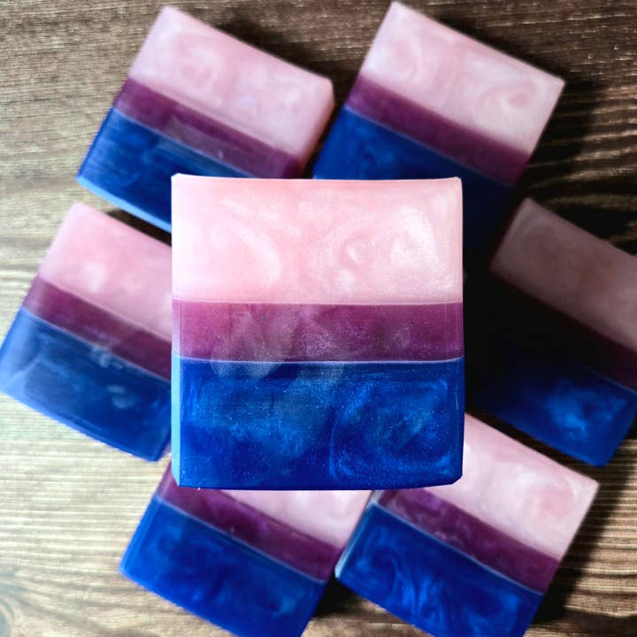 Bisexual Pride Artisan Soap, LGBTQ+ Pride Flag for wholesale by Pretty Soap Co.