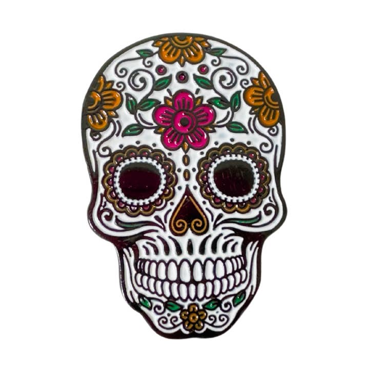 Spilla Robusta Magnetica con Teschio Fiorito - Stile Teschio Fiorito per la vendita all'ingrosso da parte di American Hat Makers