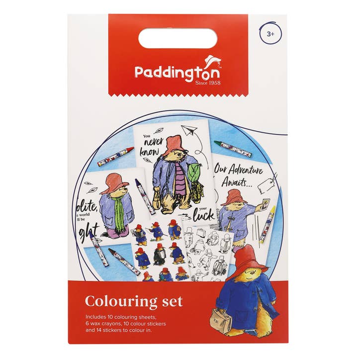 Robert Frederick Ltd – Livro para colorir - Crianças e bebés por atacado – Conjunto de Colorir Infantil Paddington - Inclui Lápis de Cera e Autocolantes