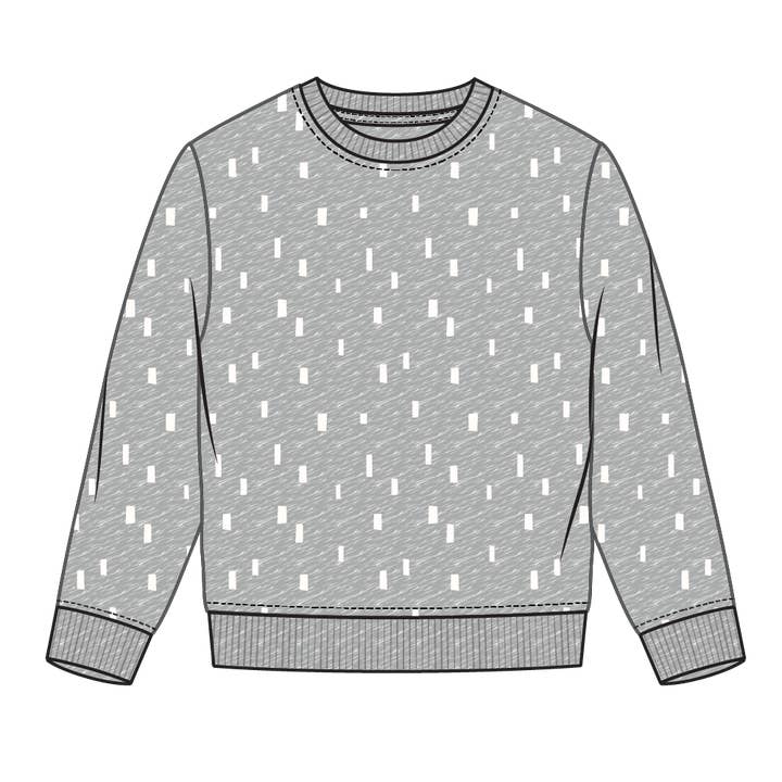Sweat imprimé Miles Block sur gris chiné pour la vente par Miles the Label
