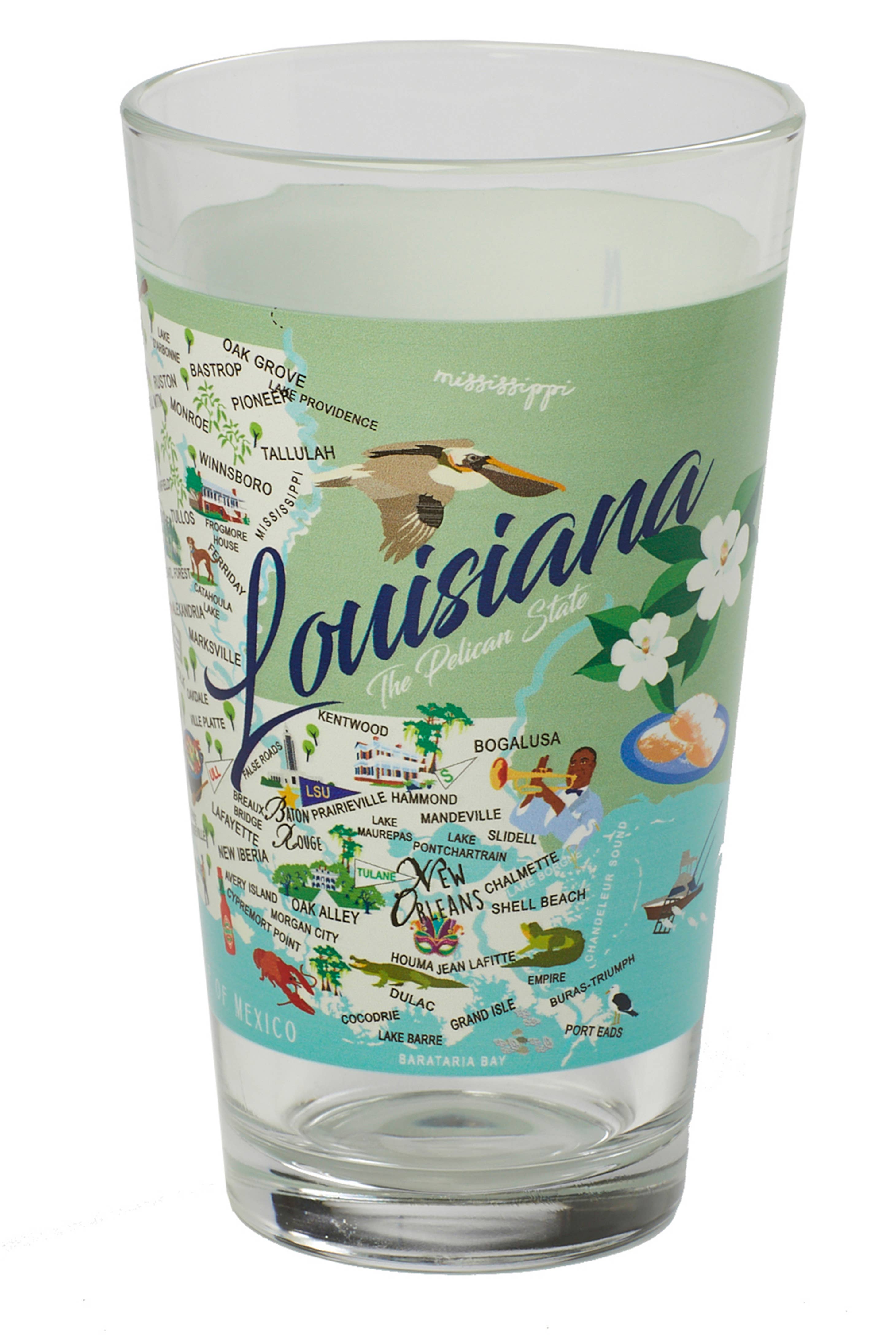 Louisiana 16-oz. Pint Glass for wholesale by Galleyware