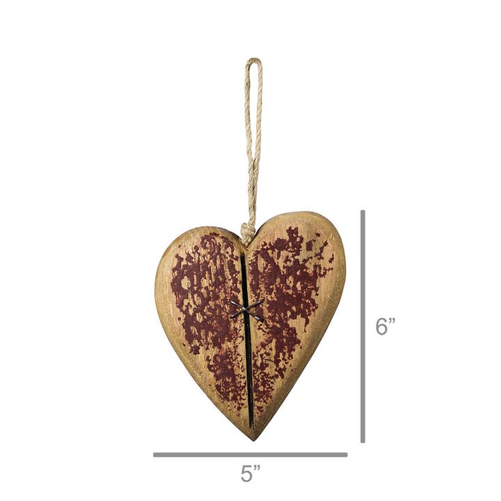 Mended Heart, Wood - Red for wholesale on Faire