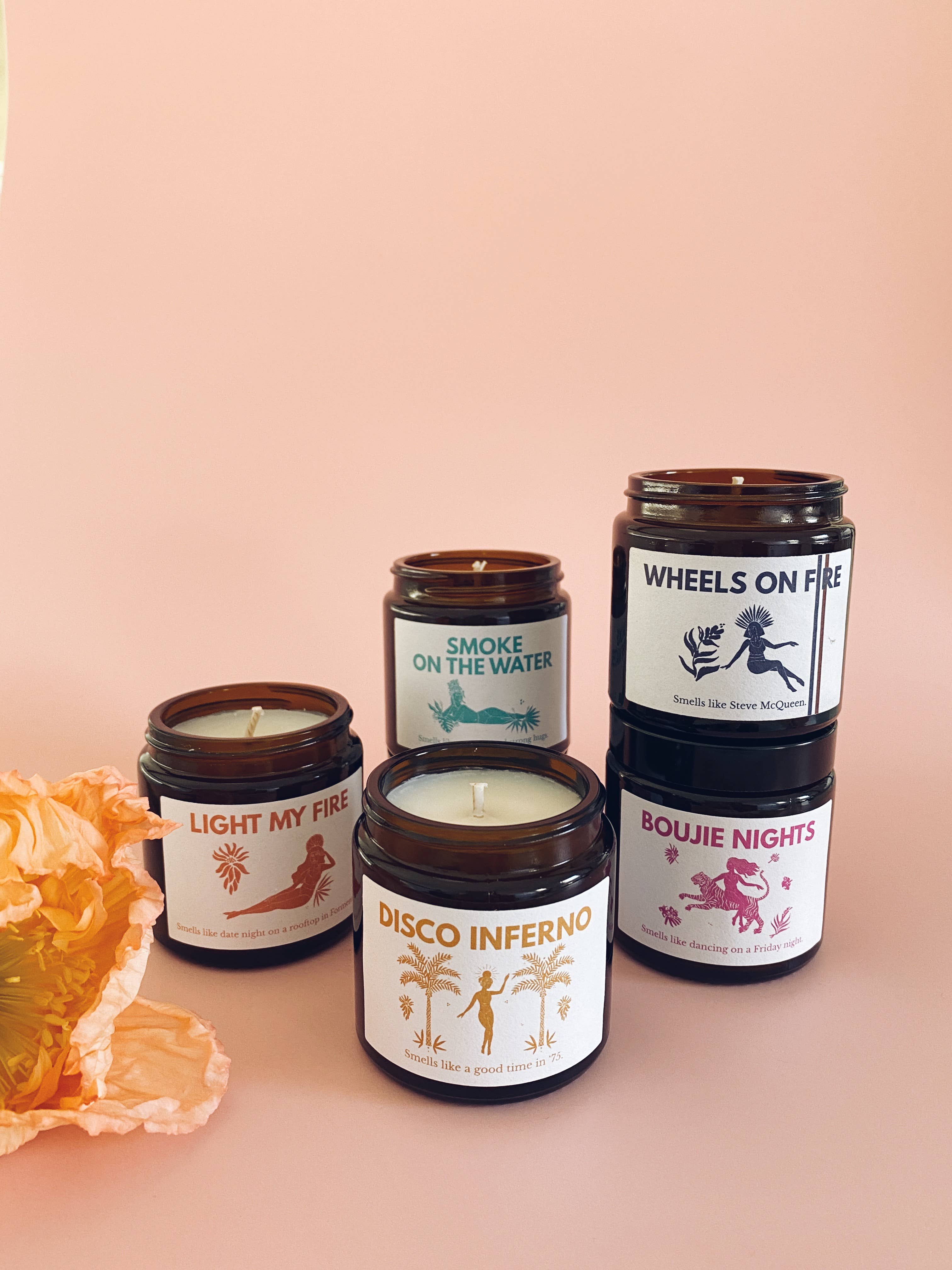 Les Boujies – Großhandel Kerze im Glas / gefüllte Kerze – Smoke on the Water Mini 120 ml vegane Sojawachskerze2