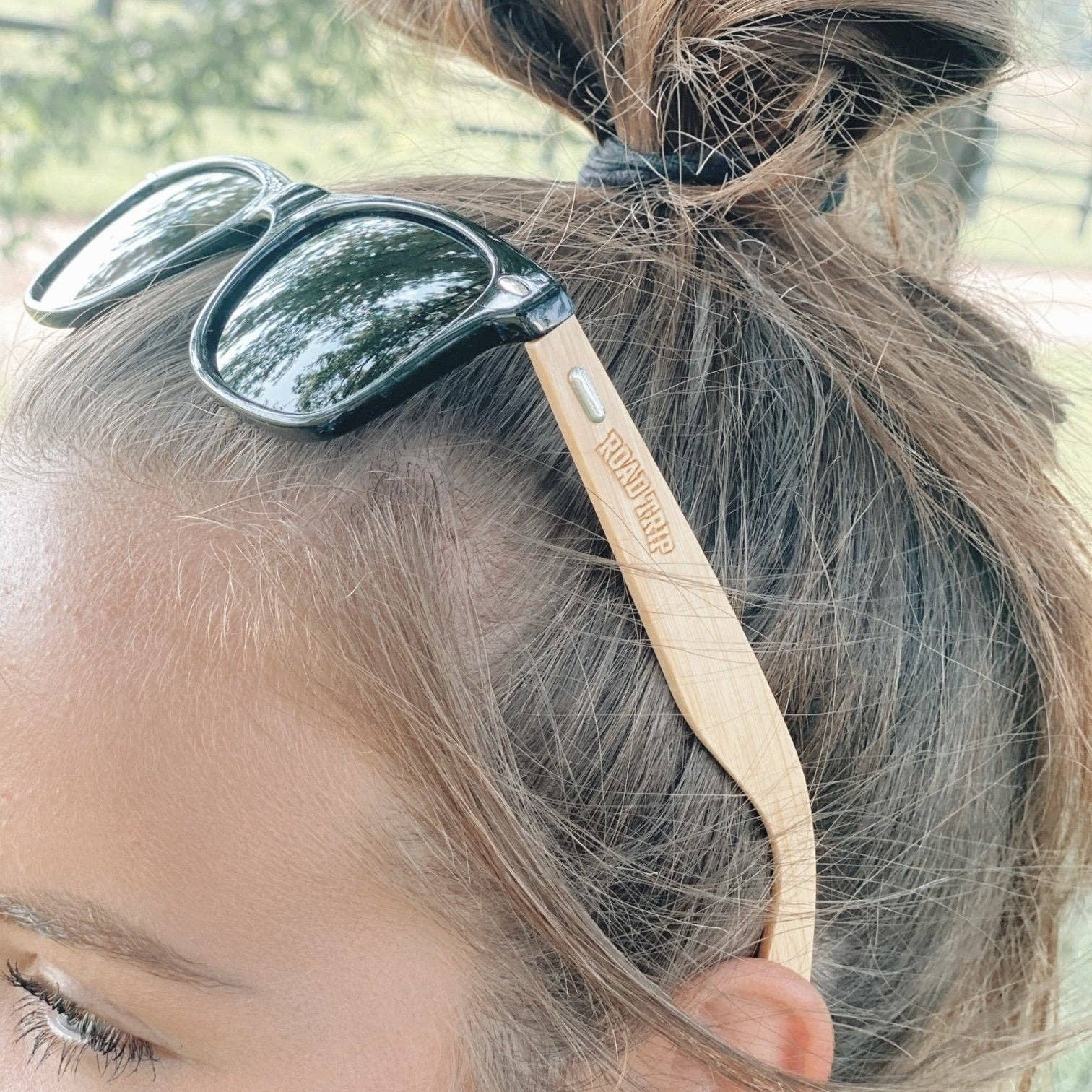 The Front Porch Label - Wholesale Sunglasses - Women's - Black Retro Bamboo Sunglasses1