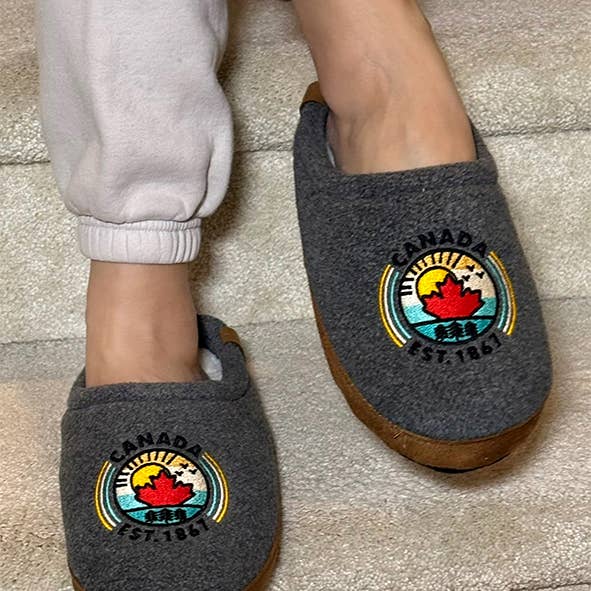 Heritage Sunrise Canada Moccasin Slippers for wholesale by Northern Icons Canada