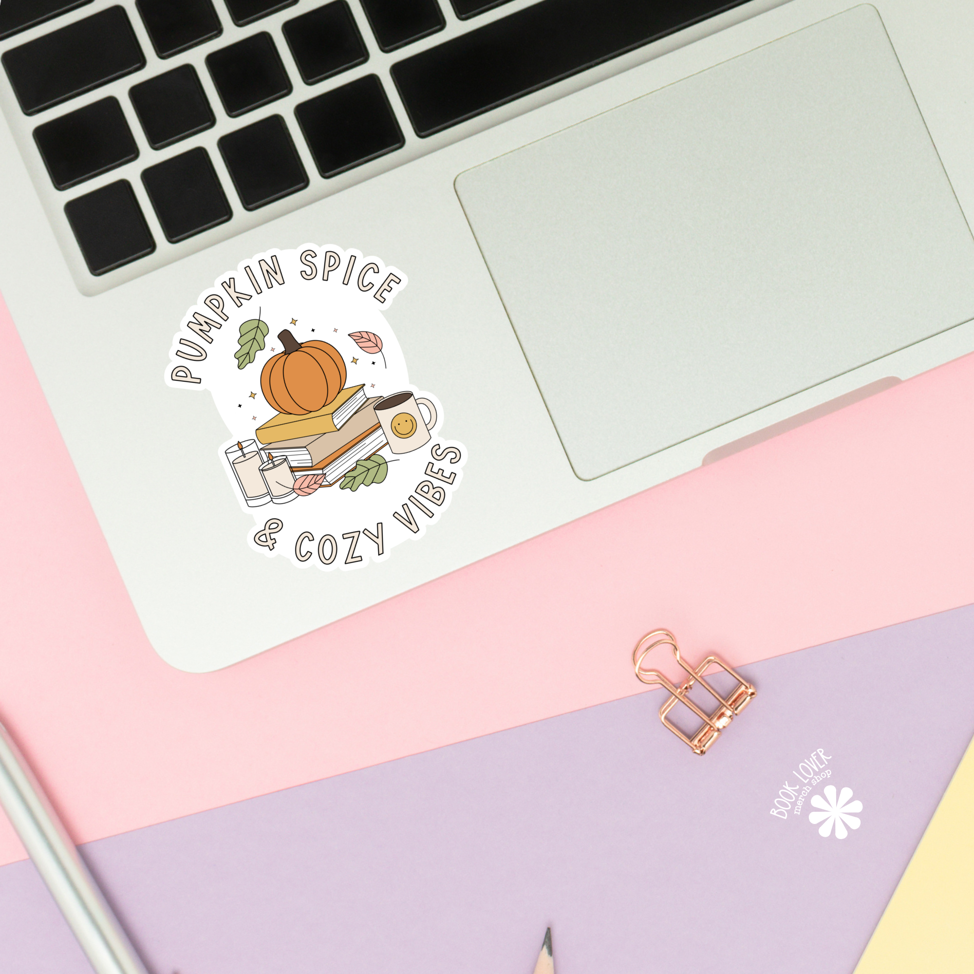 Book Lover Merch Shop - Wholesale Sticker - Pumpkin Spice and Cozy Vibes Stickers / Bookish Stickers1