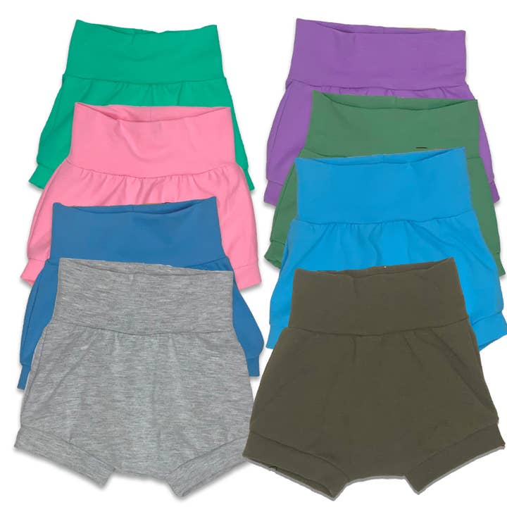 Bummies pour bébés, tailles 0-3 mois à 18-24 mois, couleurs unies pour la vente par Little Bee Duds