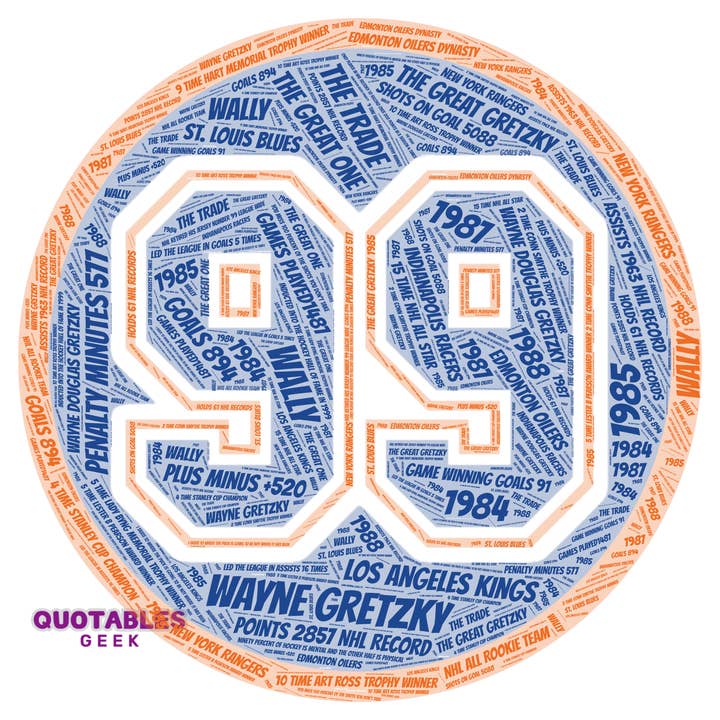 Wayne Gretzky Nr. 99 - Die Ikonensammlung für den Großhandel von Quotables Geek Custom Designs