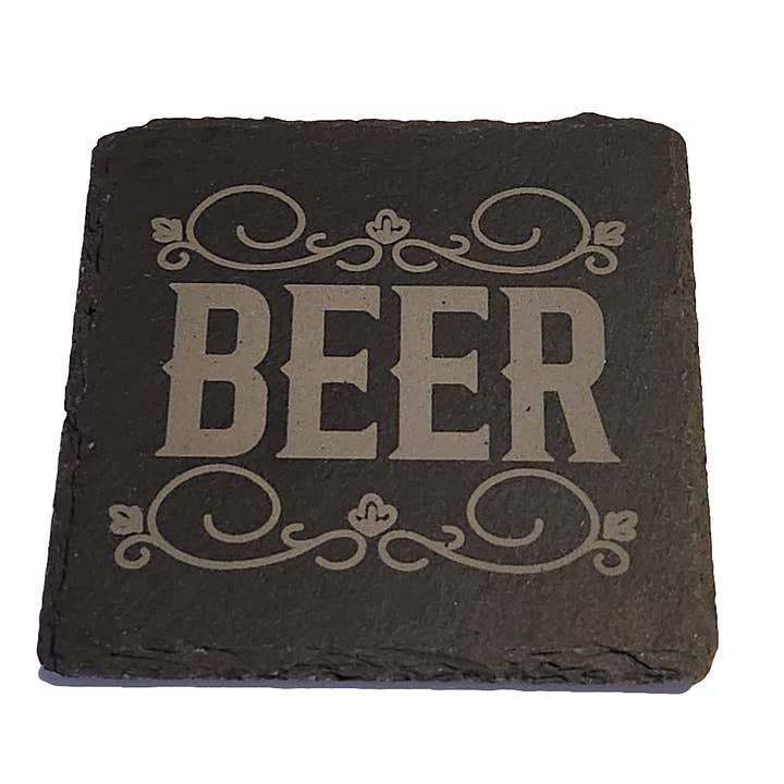 Beer slate coaster for wholesale by Blue Bourbon Designs