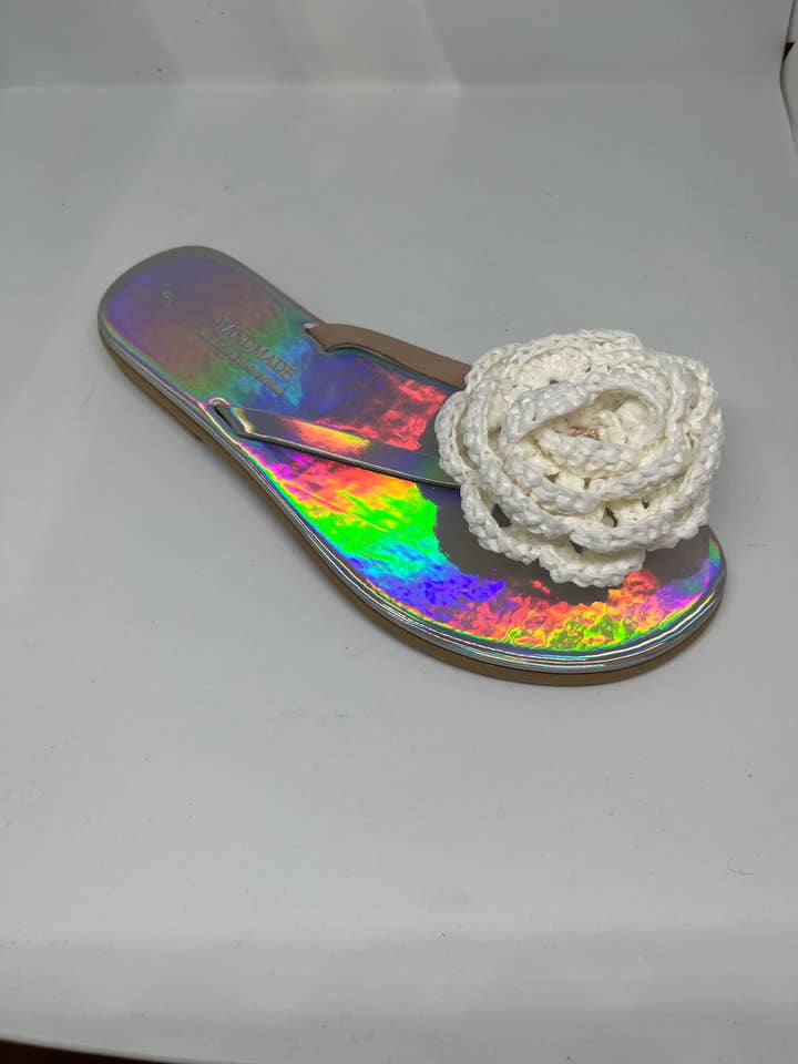 SIBYLLADELPHICA – wholesale Sandaler - Dam – Handgjorda mjuka flip-flop-sandaler med vävda blommor
