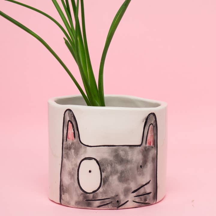 Paulina Marra Ceramics - Venta al por mayor Macetas - Conjunto Gonzalo Trio: Macetas de Gato Artesanales en 3 tamaños1