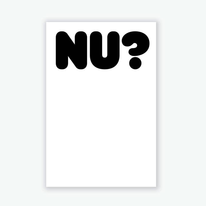 Nu? notepad for wholesale by Everyday Yiddish
