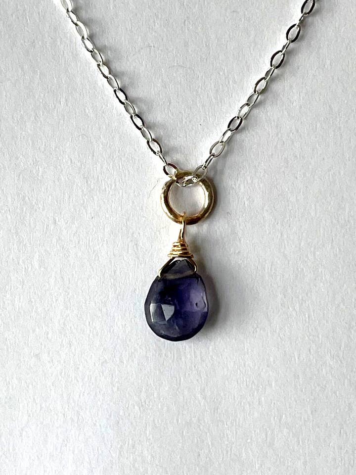 Lolite Drop Necklace for wholesale by Yanina Jewelry