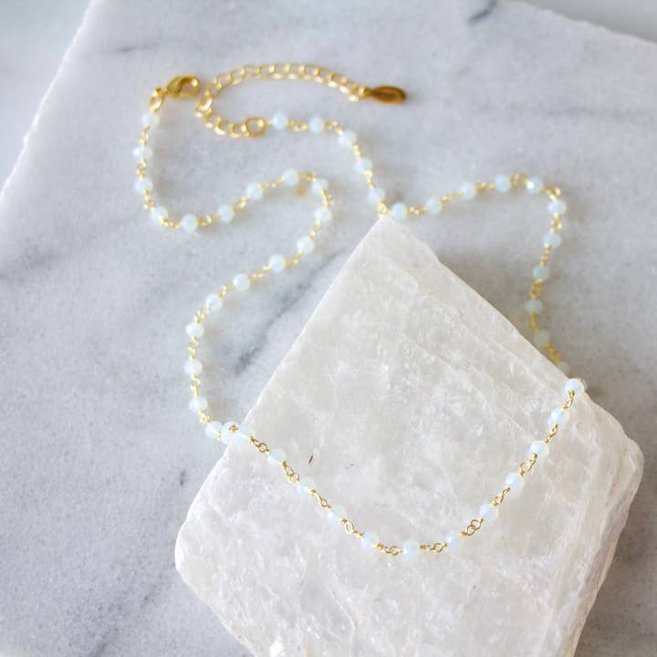 Mesa Blue - Wholesale Beaded/Pearl Necklace - Opalite Beaded Necklace