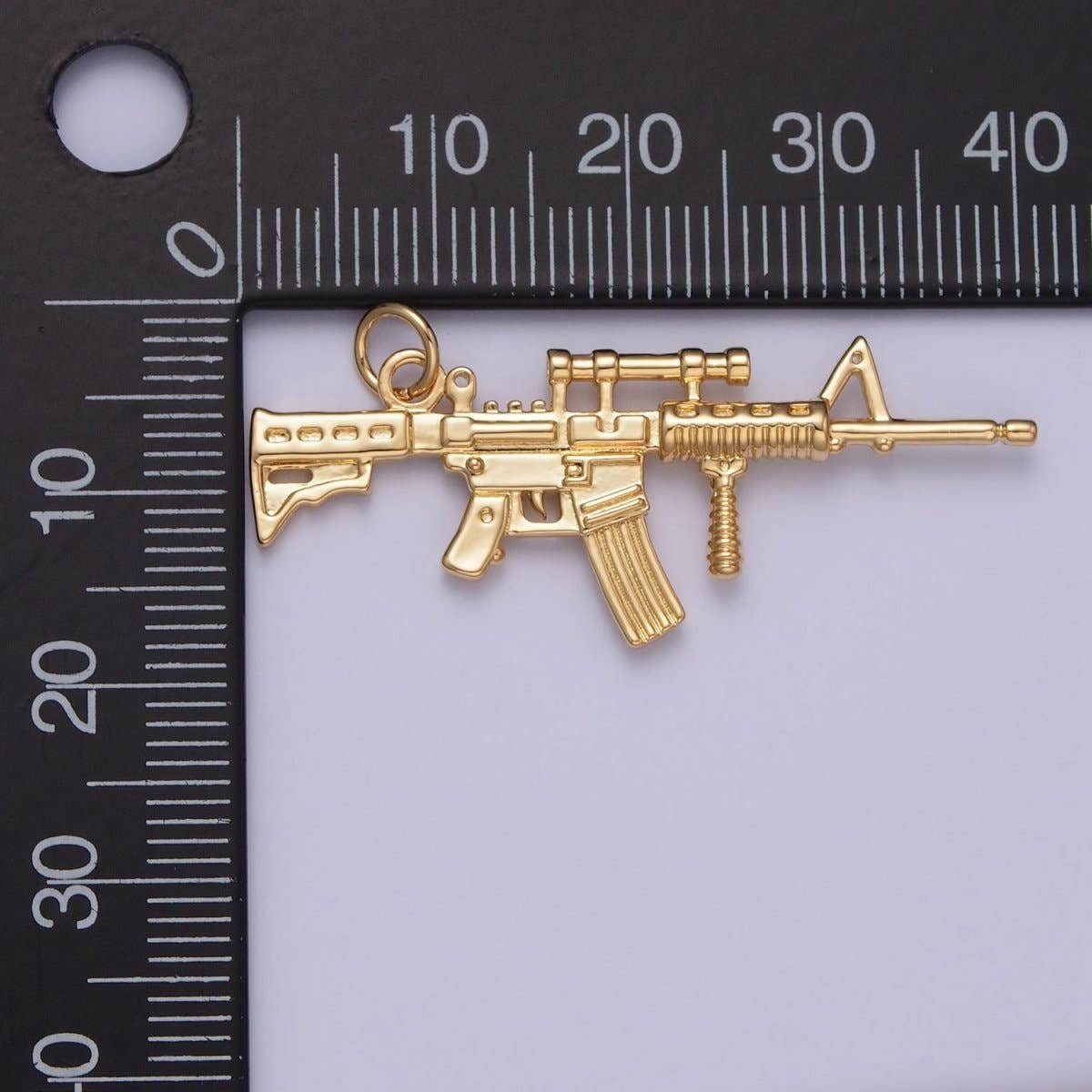 Aim Eternal - Wholesale Individual Charm/Pendant - Gold AR-15 Gun Rifle Sniper Weapon Charm | X-1451