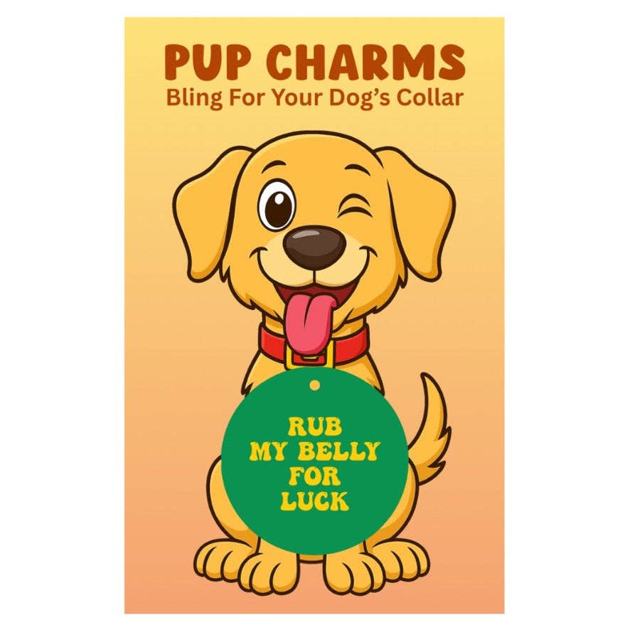 Peace, Love and Sarcasm - Wholesale Pet Collar Charm - Cat/Dog - Rub My Belly For Luck Pup Charm1