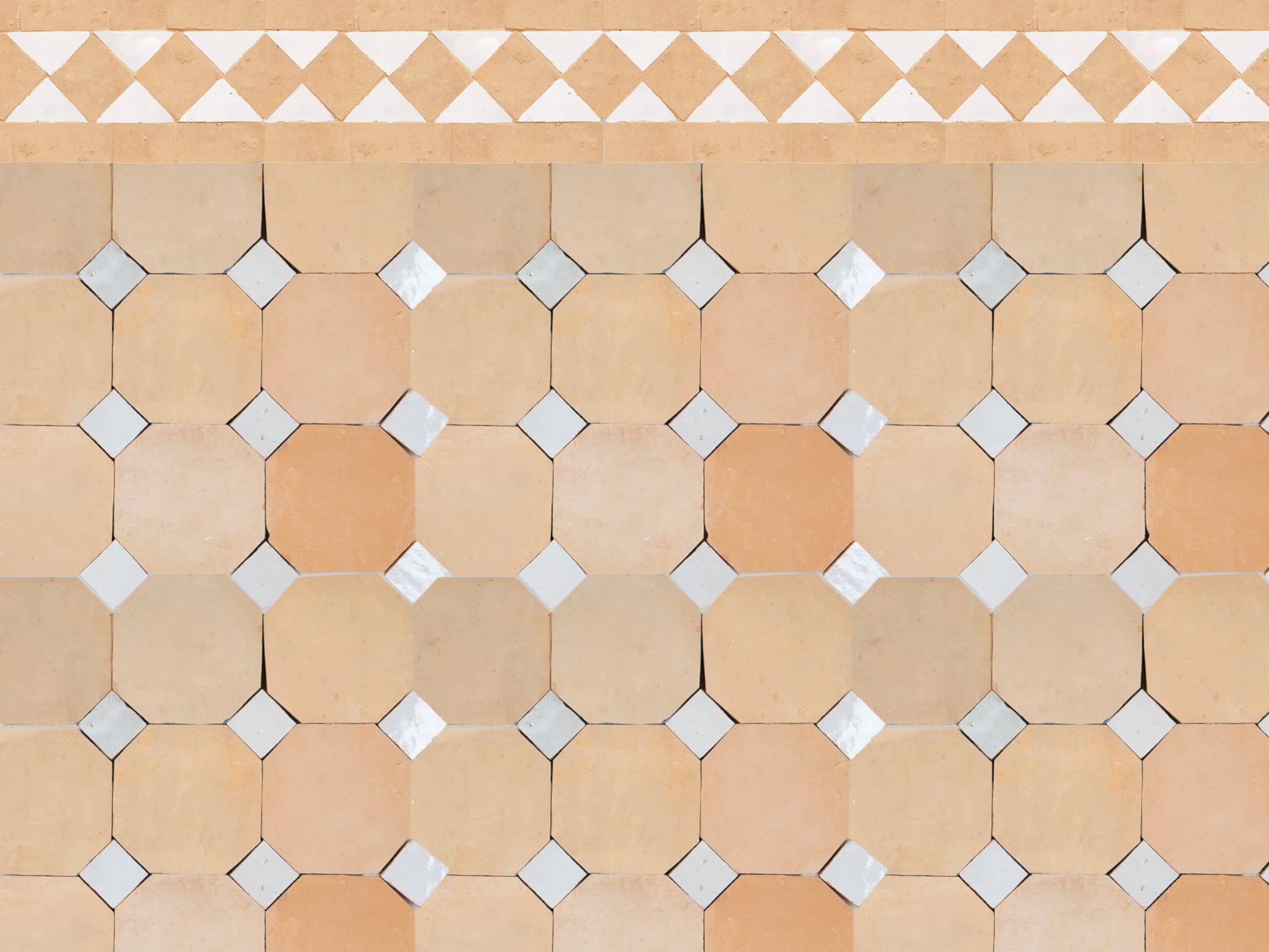 Moroccantastics - Wholesale Wall Tile - Handcrafted Natural & White Moroccan Zellige Tiles – Octagon & Bouchon Patterns6