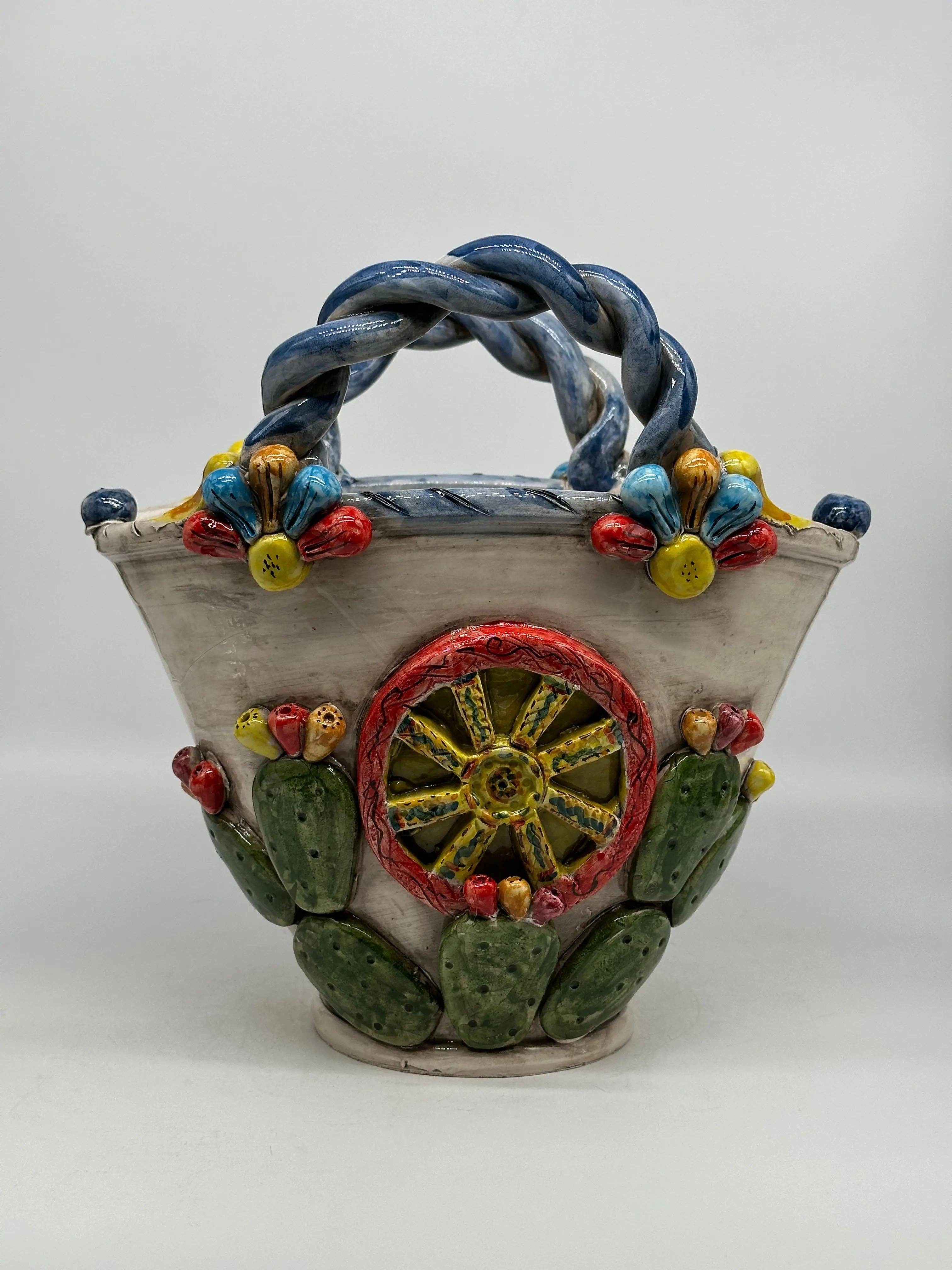 DD Ceramiche Siciliane - Wholesale Decorative Tabletop Object - Coffa Siciliana Ceramica Caltagirone Artisanal Centerpiece Organizer6