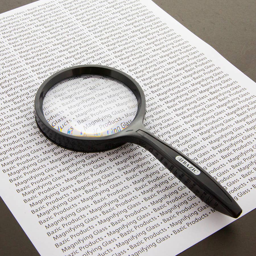 BAZIC Products - Wholesale Magnifying Glass - 3" Round 2x Handheld Magnifier & 4x Bifocal Inset3