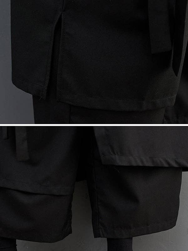 BLACK Wide Leg Loose Drawstring Solid Color Casual Pants Bottoms Culotte for wholesale on Faire8